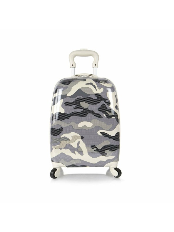 Heys Šedý dětský vzorovaný kufr Heys Kids 4w Grey Camo