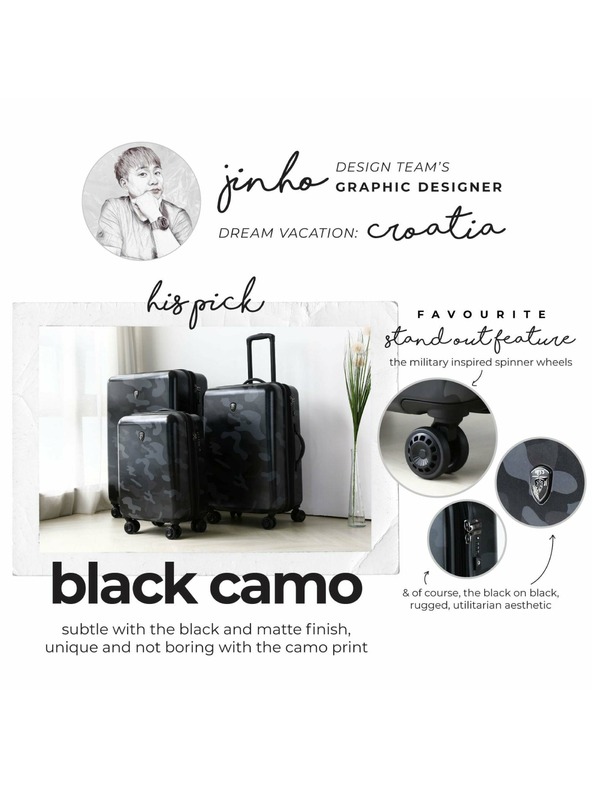 Heys Cestovní kufr Heys Black Camo M