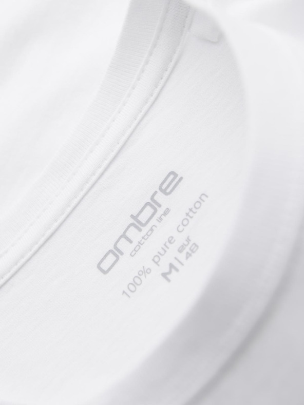 Ombre Clothing Pánská bavlněná trička BASIC s kulatým výstřihem - černá/bílá/modrá V1 OM-TSBS-0268 Ombre Clothing