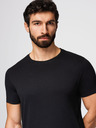 Ombre Clothing Pánská bavlněná trička BASIC s kulatým výstřihem - černá/bílá/tmavě červená V6 OM-TSBS-0268 Ombre Clothing