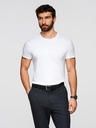 Ombre Clothing Pánská bavlněná trička BASIC s kulatým výstřihem - černá/bílá/tmavě červená V6 OM-TSBS-0268 Ombre Clothing