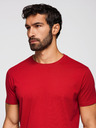 Ombre Clothing Pánská bavlněná trička BASIC s kulatým výstřihem - černá/bílá/tmavě červená V6 OM-TSBS-0268 Ombre Clothing