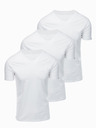 Ombre Clothing Pánská bavlněná trička BASIC s výstřihem do V - 3x bílá V11 OM-TSBS-0281 (3x BÍLÁ) Ombre Clothing