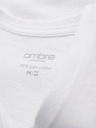 Ombre Clothing Pánská bavlněná trička BASIC s výstřihem do V - 3x bílá V11 OM-TSBS-0281 (3x BÍLÁ) Ombre Clothing
