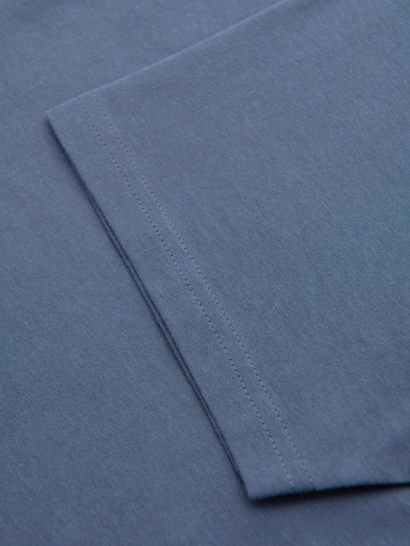 Ombre Clothing Pánské bavlněné tričko BASIC s kulatým výstřihem - bílá/grafit/modrá džínovina V8 OM-TSBS-0268 Ombre Clothing