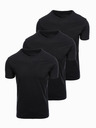 Ombre Clothing Pánské bavlněné tričko BASIC s kulatým výstřihem - 3x černé V9 OM-TSBS-0268 (3x BLACK) Ombre Clothing