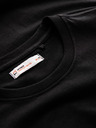 Ombre Clothing Pánské bavlněné tričko s kontrastním dvoubarevným potiskem - černé V1 OM-TSPT-0219 Ombre Clothing