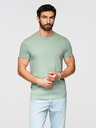 Ombre Clothing Pánská bavlněná košilová souprava BASIC s kulatým výstřihem - šedozelená/bílá/béžová V14 OM-TSBS-0268 Ombre Clothing