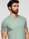 Ombre Clothing Pánská bavlněná košilová souprava BASIC s kulatým výstřihem - šedozelená/bílá/béžová V14 OM-TSBS-0268 Ombre Clothing