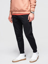 Ombre Clothing Pánské tepláky BASIC s žebrovanou nohavicí - černé V5 OM-PABS-0305 Ombre Clothing