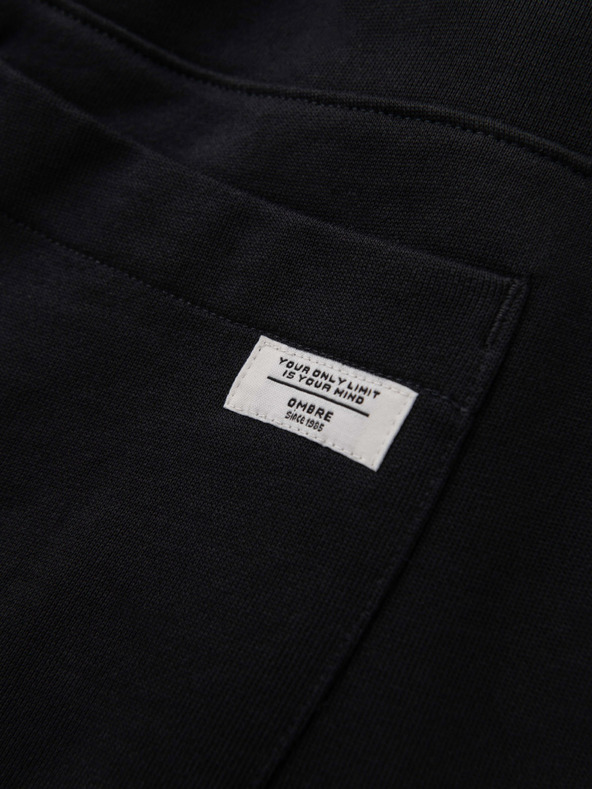 Ombre Clothing Pánské tepláky BASIC s žebrovanou nohavicí - černé V5 OM-PABS-0305 Ombre Clothing
