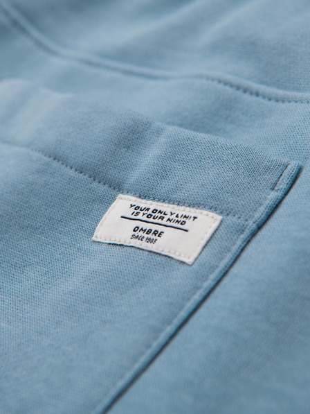 Ombre Clothing Pánské tepláky BASIC s žebrováním - modré V7 OM-PABS-0305 Ombre Clothing