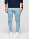 Ombre Clothing Pánské tepláky BASIC s žebrováním - modré V7 OM-PABS-0305 Ombre Clothing