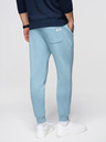 Ombre Clothing Pánské tepláky BASIC s žebrováním - modré V7 OM-PABS-0305 Ombre Clothing