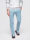 Ombre Clothing Pánské bavlněné tepláky BASIC s nepodšitou nohavicí - světle modré V7 OM-PABS-0304 Ombre Clothing