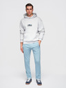 Ombre Clothing Pánské bavlněné tepláky BASIC s nepodšitou nohavicí - světle modré V7 OM-PABS-0304 Ombre Clothing