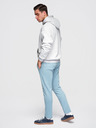Ombre Clothing Pánské bavlněné tepláky BASIC s nepodšitou nohavicí - světle modré V7 OM-PABS-0304 Ombre Clothing
