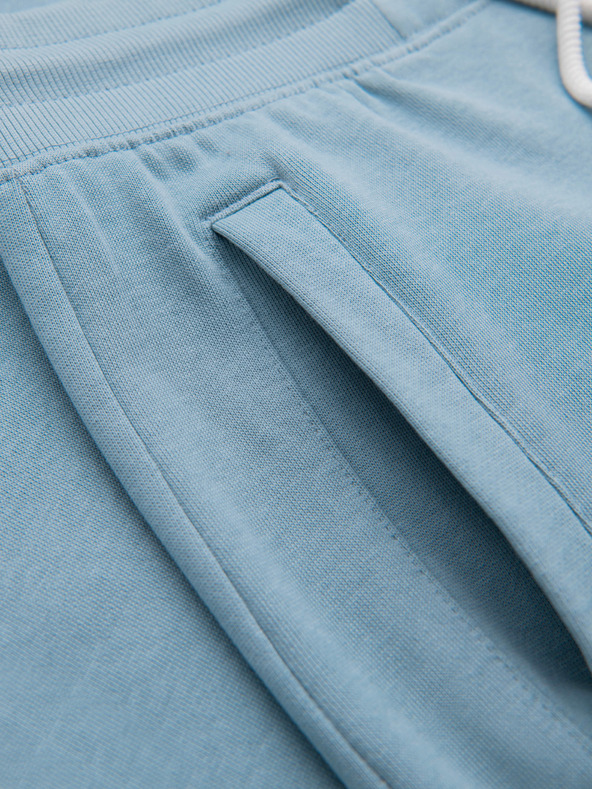 Ombre Clothing Pánské bavlněné tepláky BASIC s nepodšitou nohavicí - světle modré V7 OM-PABS-0304 Ombre Clothing