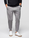 Ombre Clothing Pánské tepláky BASIC s žebrováním na nohavicích - šedé V8 OM-PABS-0305 Ombre Clothing