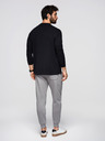 Ombre Clothing Pánské tepláky BASIC s žebrováním na nohavicích - šedé V8 OM-PABS-0305 Ombre Clothing