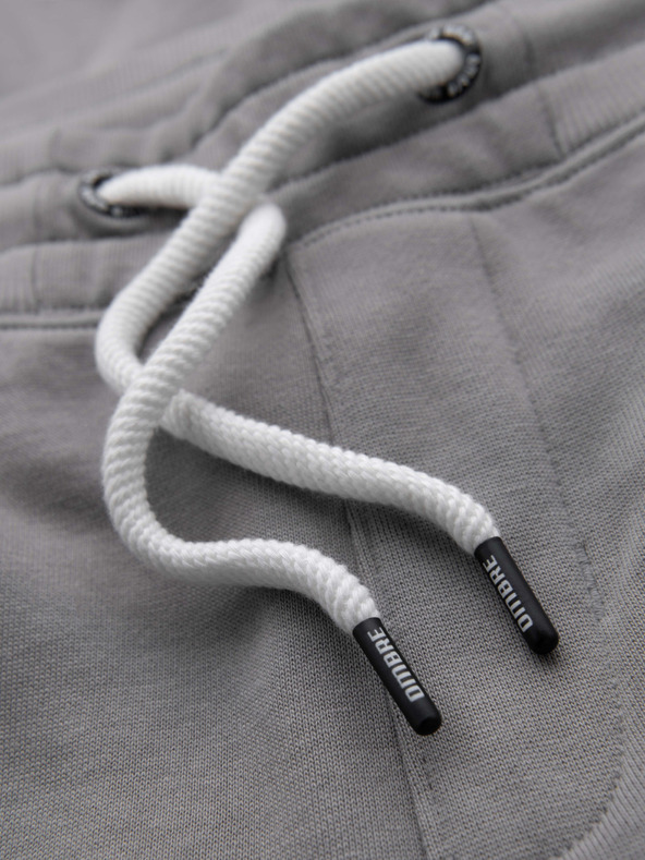 Ombre Clothing Pánské tepláky BASIC s žebrováním na nohavicích - šedé V8 OM-PABS-0305 Ombre Clothing