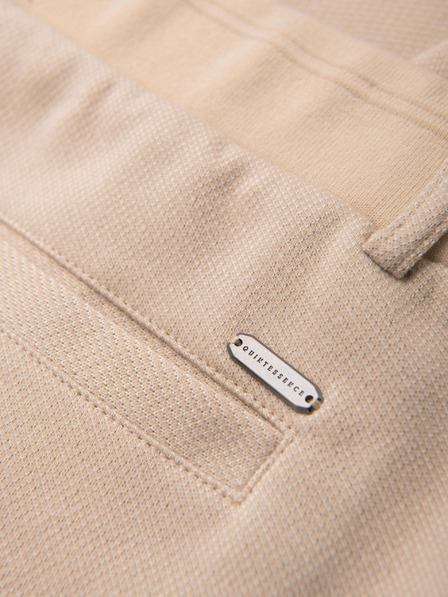 Ombre Clothing Pánské ležérní kalhoty CARROT FIT z žakárového úpletu - béžové V2 OM-PACP-0292 Ombre Clothing