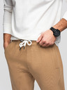 Ombre Clothing Pánské tepláky BASIC jogger s žebrovanou nohavicí - hnědé V2 OM-PABS-0305 Ombre Clothing
