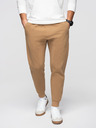 Ombre Clothing Pánské tepláky BASIC jogger s žebrovanou nohavicí - hnědé V2 OM-PABS-0305 Ombre Clothing