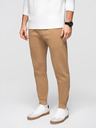 Ombre Clothing Pánské tepláky BASIC jogger s žebrovanou nohavicí - hnědé V2 OM-PABS-0305 Ombre Clothing