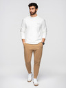 Ombre Clothing Pánské tepláky BASIC jogger s žebrovanou nohavicí - hnědé V2 OM-PABS-0305 Ombre Clothing