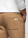 Ombre Clothing Pánské tepláky BASIC jogger s žebrovanou nohavicí - hnědé V2 OM-PABS-0305 Ombre Clothing