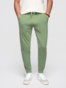Ombre Clothing Pánské tepláky BASIC jogger s žebrovanou nohavicí - zelené V3 OM-PABS-0305 Ombre Clothing