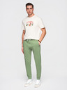 Ombre Clothing Pánské tepláky BASIC jogger s žebrovanou nohavicí - zelené V3 OM-PABS-0305 Ombre Clothing