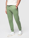 Ombre Clothing Pánské tepláky BASIC jogger s žebrovanou nohavicí - zelené V3 OM-PABS-0305 Ombre Clothing