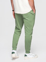 Ombre Clothing Pánské tepláky BASIC jogger s žebrovanou nohavicí - zelené V3 OM-PABS-0305 Ombre Clothing