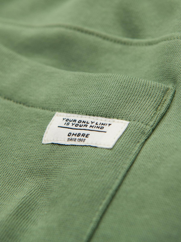 Ombre Clothing Pánské tepláky BASIC jogger s žebrovanou nohavicí - zelené V3 OM-PABS-0305 Ombre Clothing