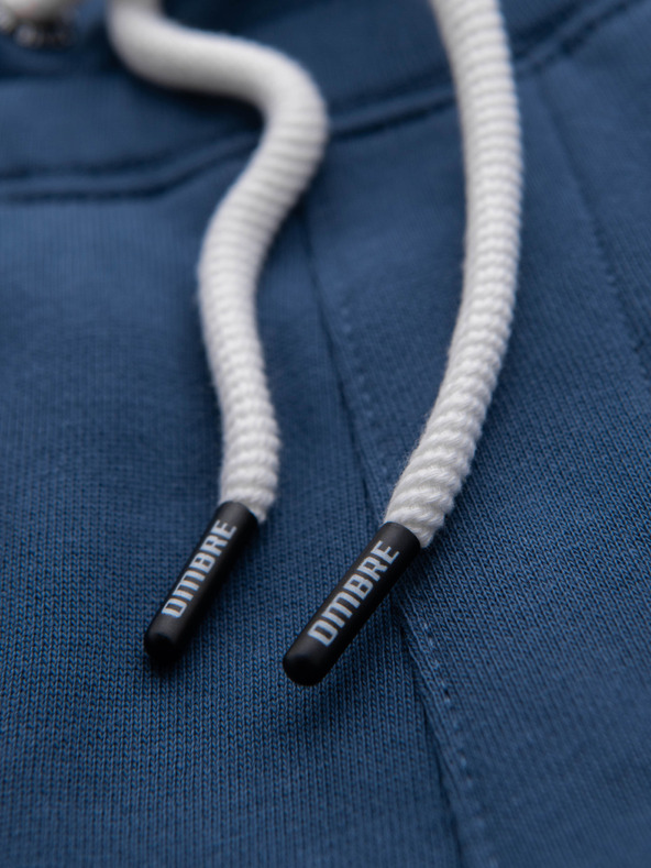 Ombre Clothing Pánské tepláky BASIC jogger s žebrovanou nohavicí - tmavě modré V4 OM-PABS-0305 Ombre Clothing