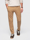 Ombre Clothing Pánské bavlněné tepláky BASIC s nepodšitou nohavicí - hnědé V2 OM-PABS-0304 Ombre Clothing