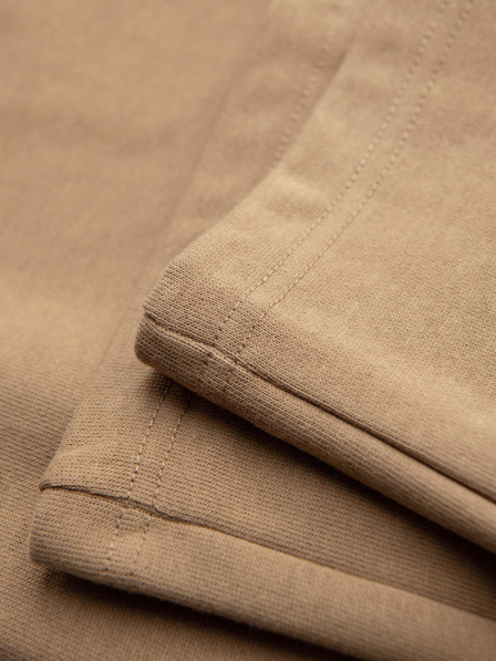 Ombre Clothing Pánské bavlněné tepláky BASIC s nepodšitou nohavicí - hnědé V2 OM-PABS-0304 Ombre Clothing