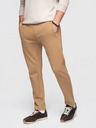 Ombre Clothing Pánské bavlněné tepláky BASIC s nepodšitou nohavicí - hnědé V2 OM-PABS-0304 Ombre Clothing