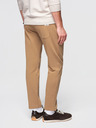 Ombre Clothing Pánské bavlněné tepláky BASIC s nepodšitou nohavicí - hnědé V2 OM-PABS-0304 Ombre Clothing