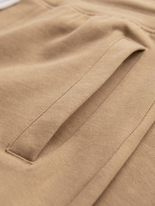 Ombre Clothing Pánské bavlněné tepláky BASIC s nepodšitou nohavicí - hnědé V2 OM-PABS-0304 Ombre Clothing