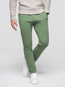 Ombre Clothing Pánské bavlněné tepláky BASIC s nepodšitou nohavicí - zelené V3 OM-PABS-0304 Ombre Clothing