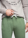 Ombre Clothing Pánské bavlněné tepláky BASIC s nepodšitou nohavicí - zelené V3 OM-PABS-0304 Ombre Clothing