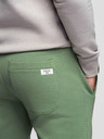 Ombre Clothing Pánské bavlněné tepláky BASIC s nepodšitou nohavicí - zelené V3 OM-PABS-0304 Ombre Clothing