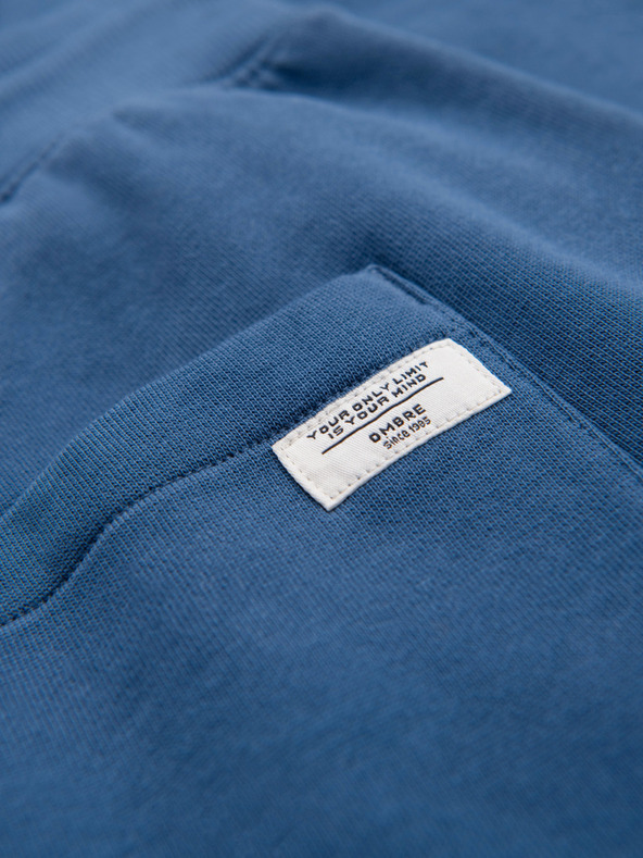 Ombre Clothing Pánské bavlněné teplákové kalhoty BASIC bez podšívky - tmavě modré V4 OM-PABS-0304 Ombre Clothing