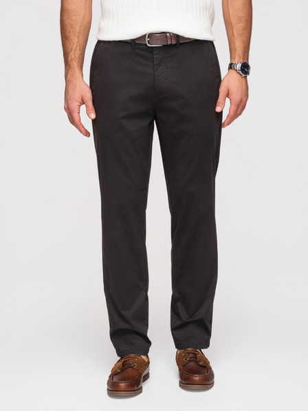 Ombre Clothing Pánské kalhoty chino REGULAR FIT - černé V5 OM-PACP-0293 Ombre Clothing