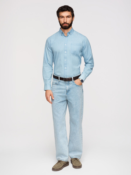 Ombre Clothing Pánská bavlněná košile z jemného denimu se vzorem - světle modrá V1 K702 Ombre Clothing