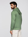 Ombre Clothing Pánská bavlněná mikina BASIC na zip s kapucí - zelená V3 OM-SSBZ-0272 Ombre Clothing