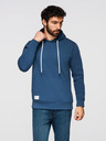 Ombre Clothing Pánská bavlněná mikina BASIC s klokankou a kapucí - tmavě modrá Ombre Clothing